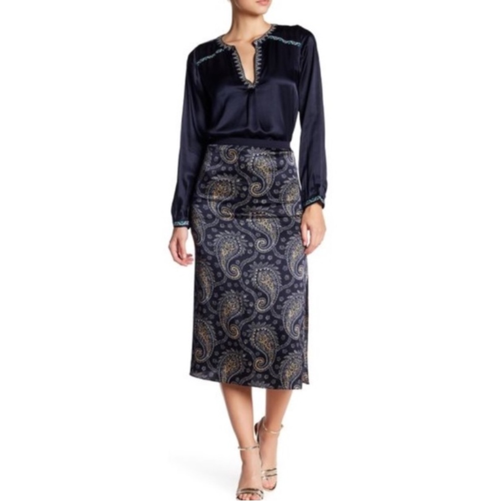 Calypso St. Barth Nassia Paisley Silk Skirt Medium